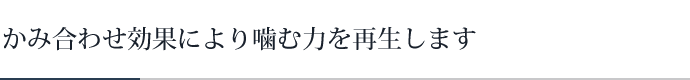 かみ合わせ効果により噛む力を再生